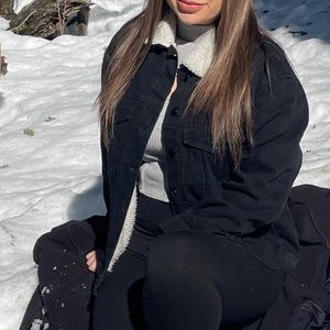 Sherpa denim trucker jacket